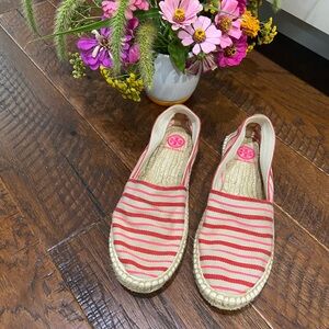 Tory Burch Striped Espadrille Flats